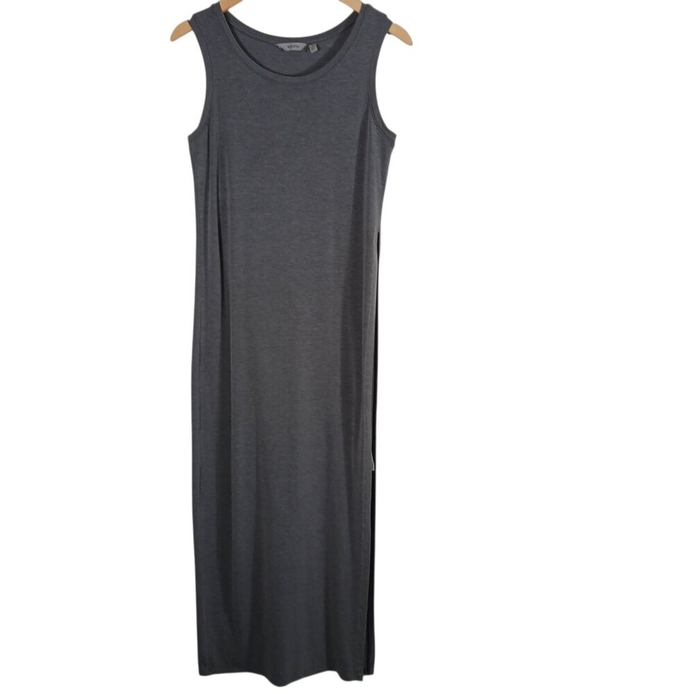 Athleta Gaia Maxi Tank Dress W/ Attached Mini, Side Slit, Small, Gray, Travel - Picture 6 of 15